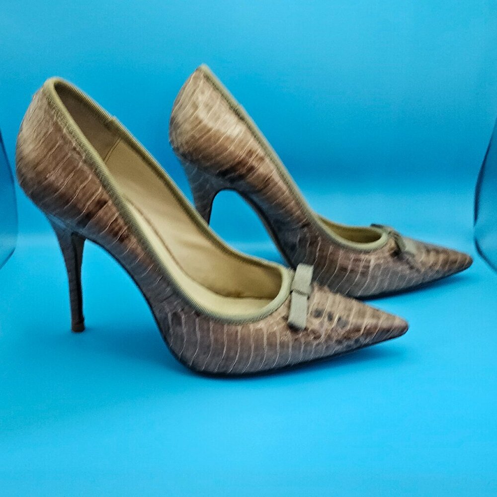 Elizabeth and James Tan Snakeskin Heels – Size 7.5 - Picture 3 of 8